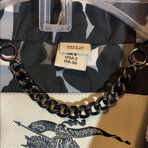 Authentic Burberry shirt blouse jacket raincoat lad XS-2 $1500 black white - Picture 5 of 15